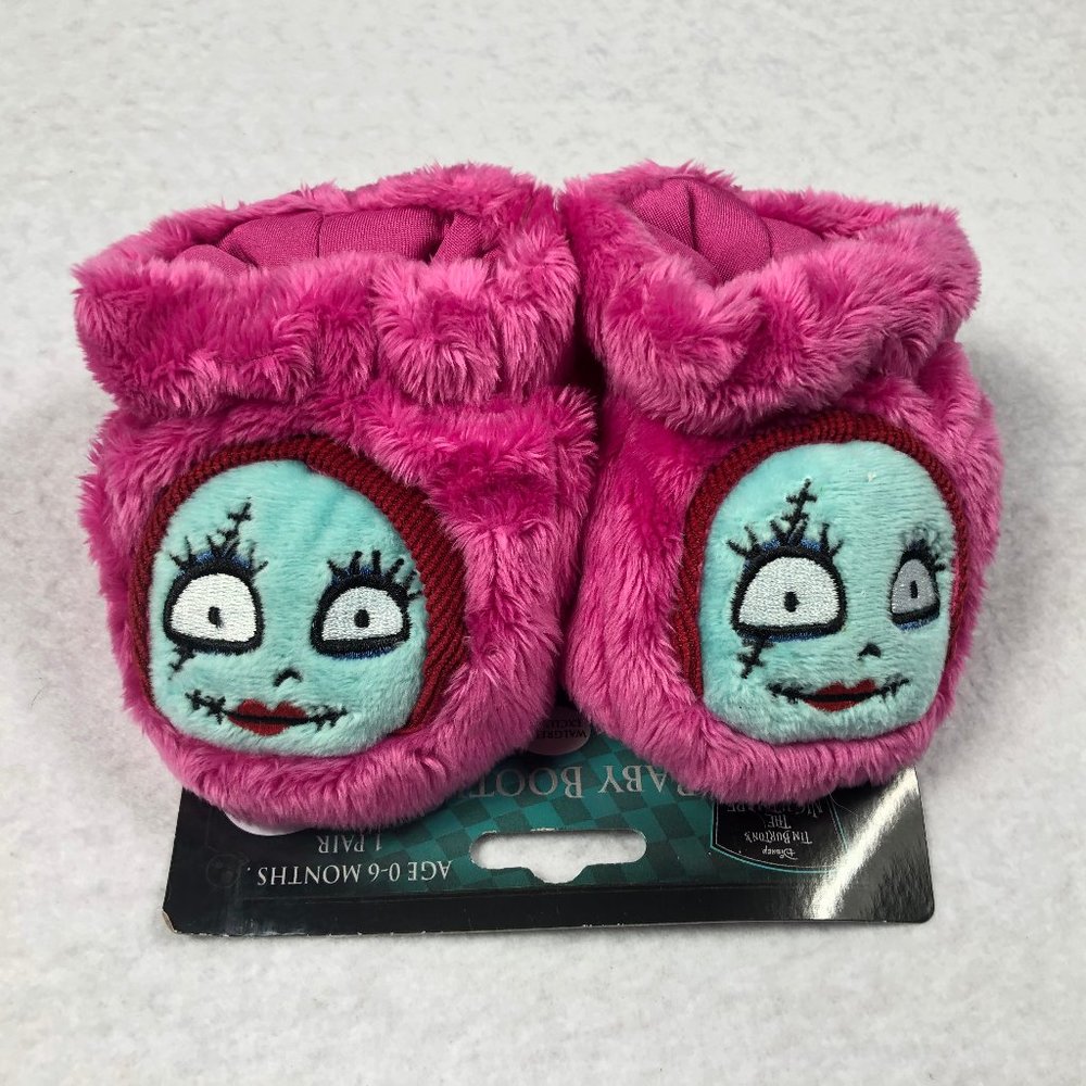 Booties Disney Nightmare Before Christmas Infant Baby Slippers Plush PINK SALLY